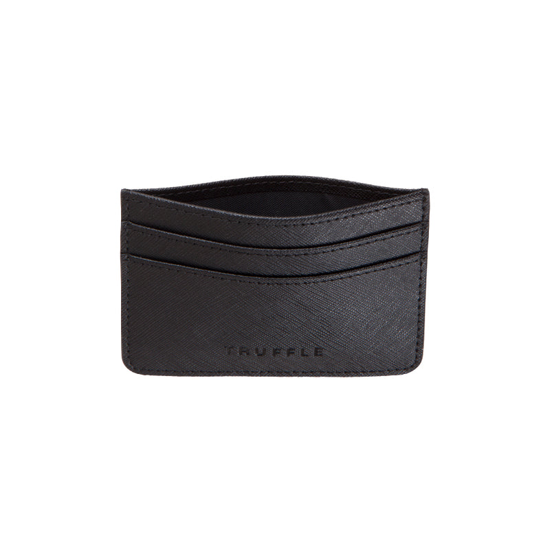 Top down view of a Truffle black leather Card Case