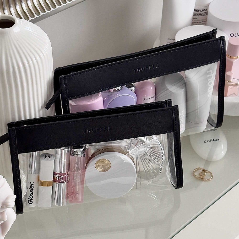 Clarity Everyday Pouch Mini - Mini Clear Leather Pouch | Truffle