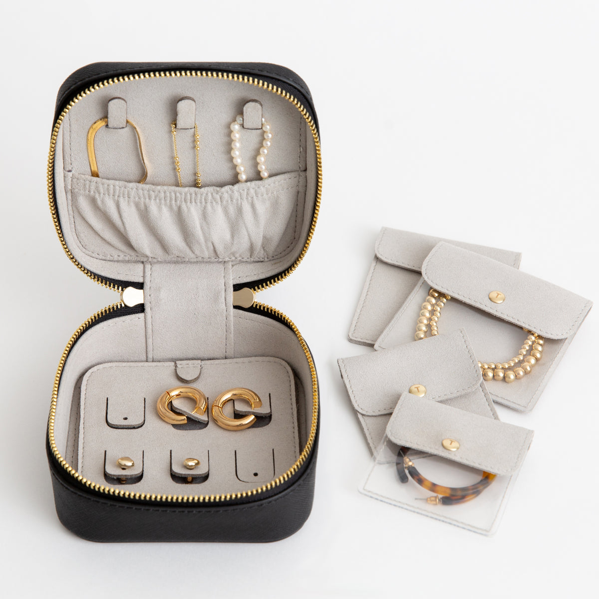 Privacy Travel Jewelry Case - Leather Travel Jewelry Case