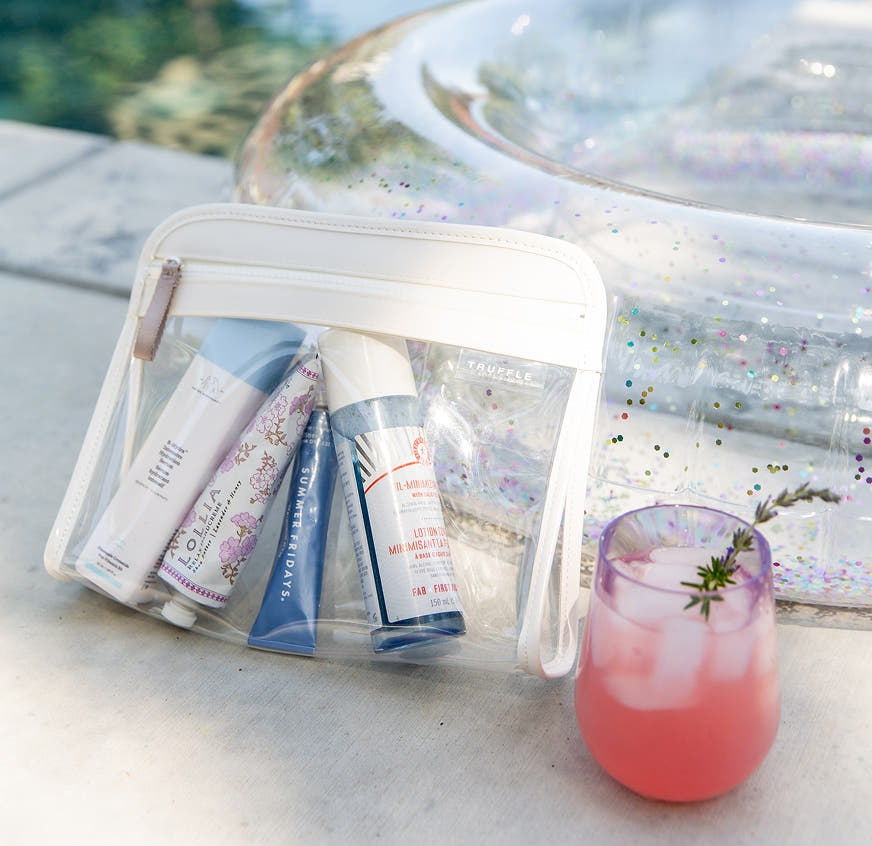 clear plastic travel makeup bag 3Pcs Crystal PVC Toiletry Kit for Women Men, Cosmetic Bags With a single Beauty Creations Double Sided Cosmetic