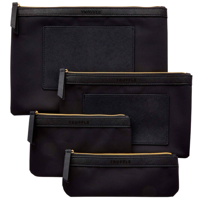 A set of four Truffle Multitasking Pouches in Black