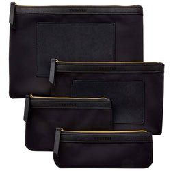 A set of four Truffle Multitasking Pouches in Black